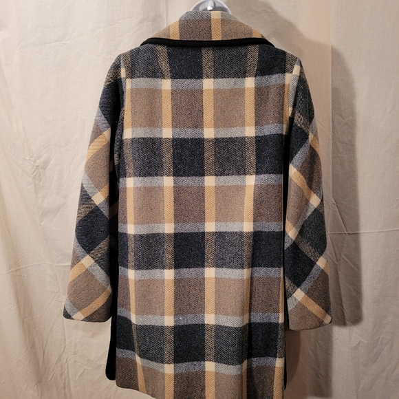 Vtg Penguin Fashions Plaid Wool Blend Peacoat - Picture 5 of 15